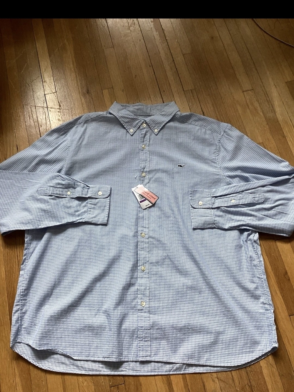 Men's Light Blue Gingham Button-Down Dress Shirt